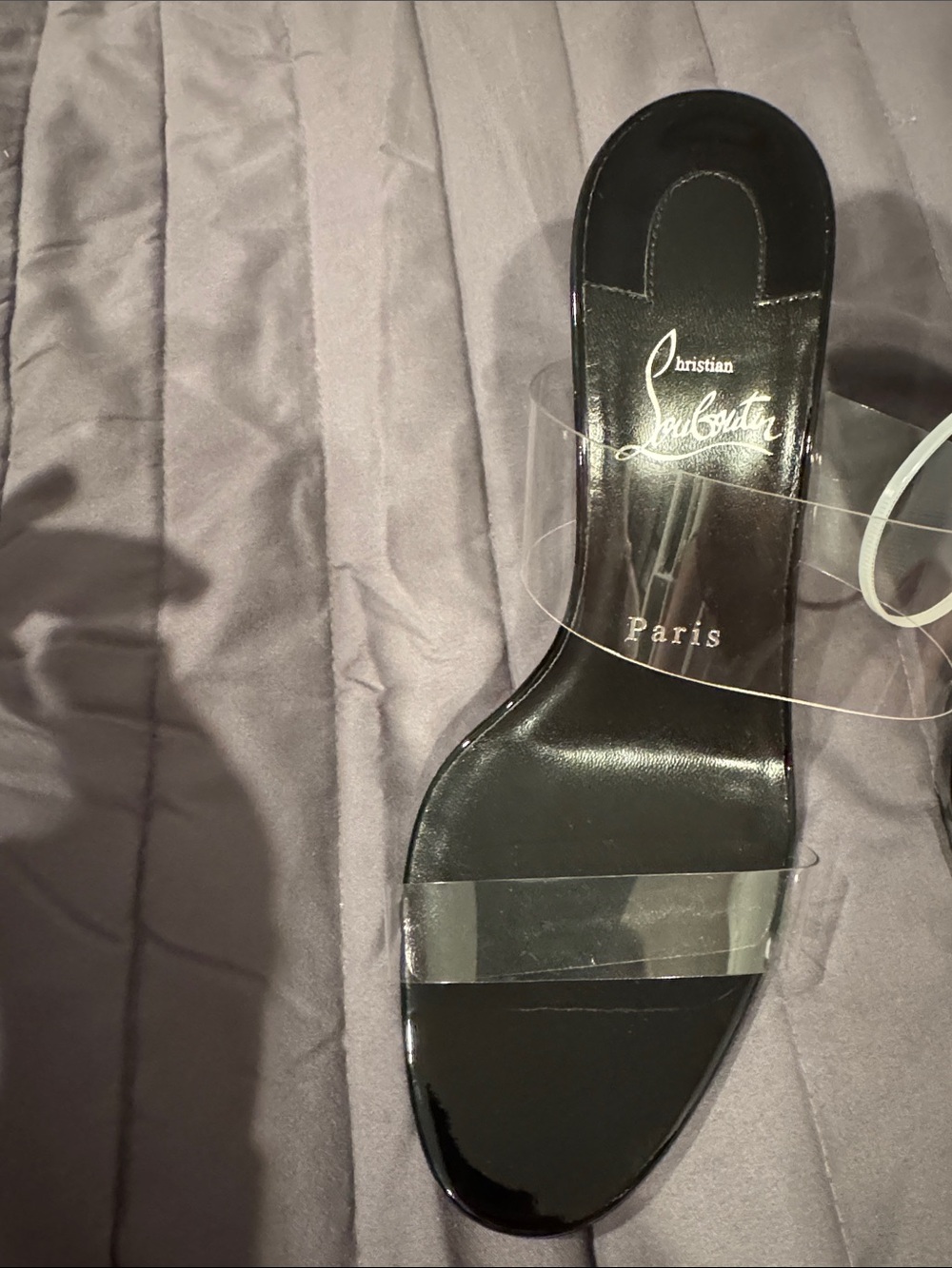 Christian Louboutin NEW Just Nothing Clear Strap Slide Sandal - Picture 5 of 8